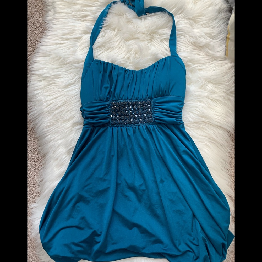 NEW Speckless Teal Halter Dress Size Small